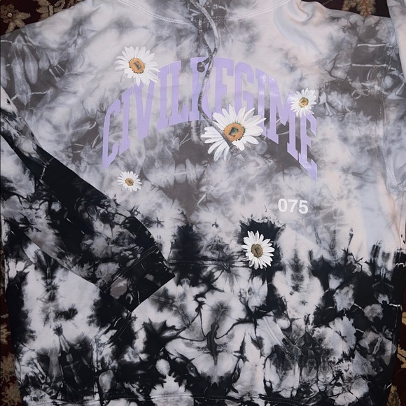 Civil Regime Tops - Civil Regime by Darc Sport Women's Wild Daisies Tie Dye Wash Hoodie Sweatshirt